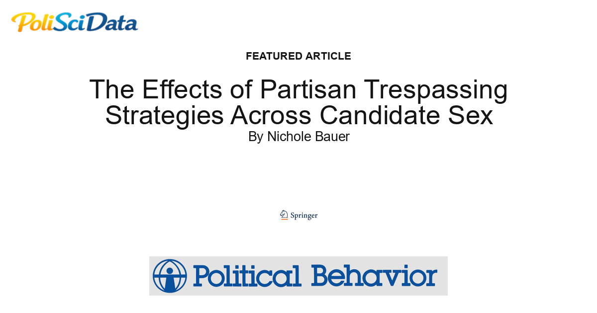 Article card for article: The Effects of Partisan Trespassing Strategies Across Candidate Sex