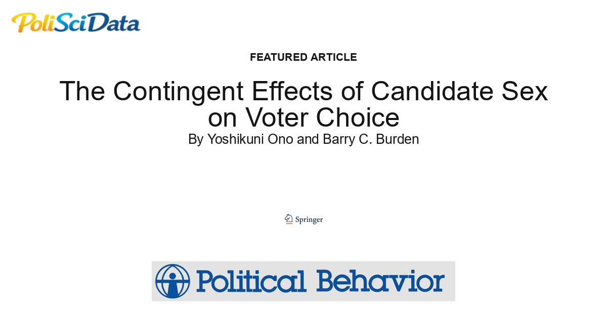 Article card for article: The Contingent Effects of Candidate Sex on Voter Choice