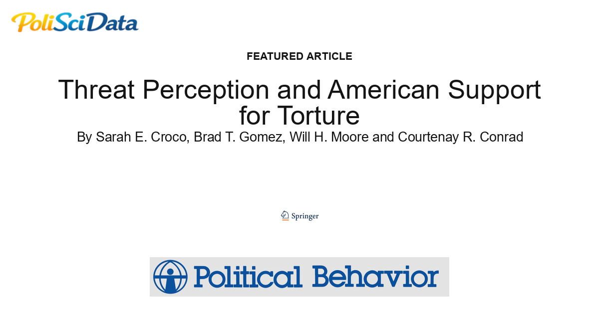 Article card for article: Threat Perception and American Support for Torture