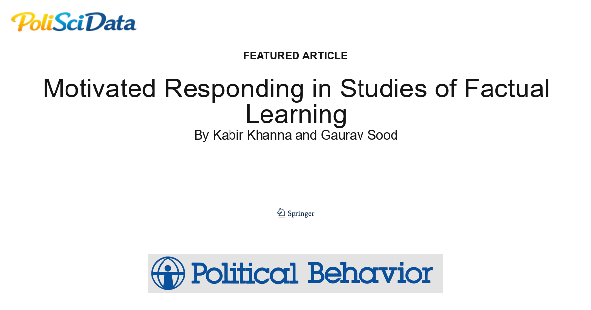 Article card for article: Motivated Responding in Studies of Factual Learning