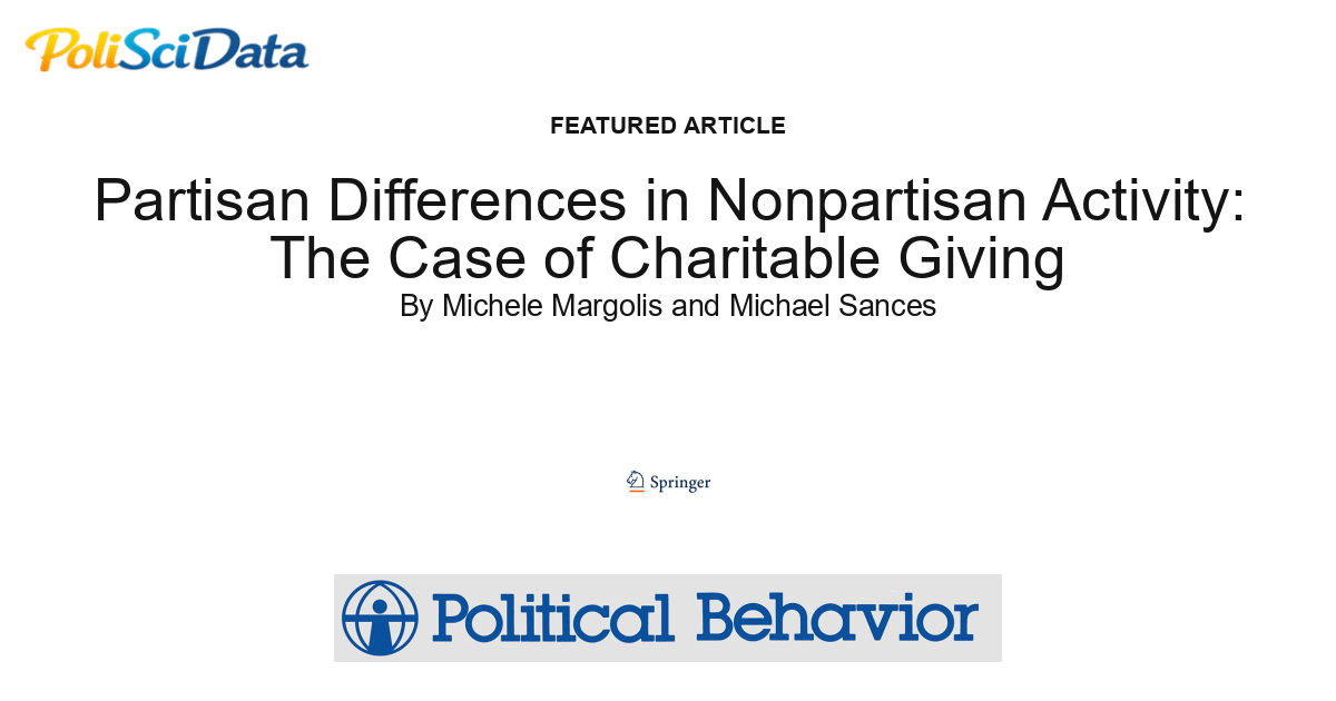 Article card for article: Partisan Differences in Nonpartisan Activity: The Case of Charitable Giving