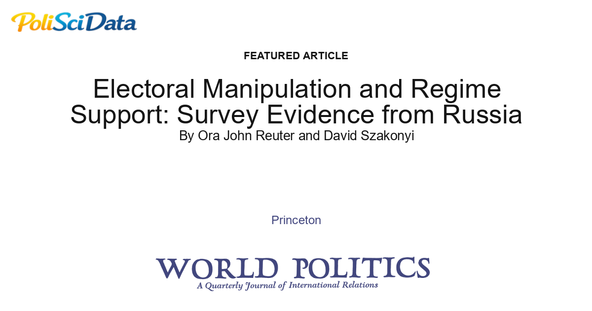 Article card for article: Electoral Manipulation and Regime Support: Survey Evidence from Russia