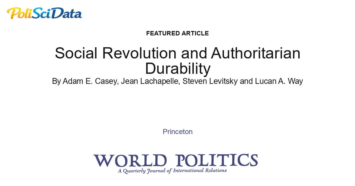 Article card for article: Social Revolution and Authoritarian Durability
