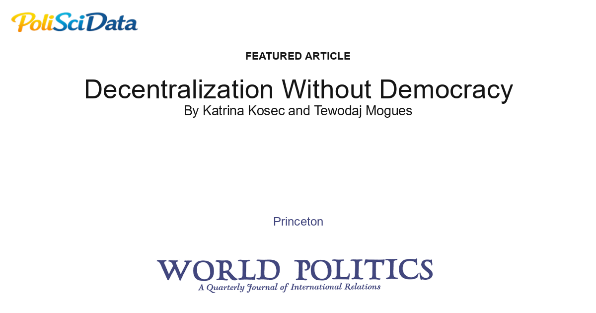 Article card for article: Decentralization Without Democracy