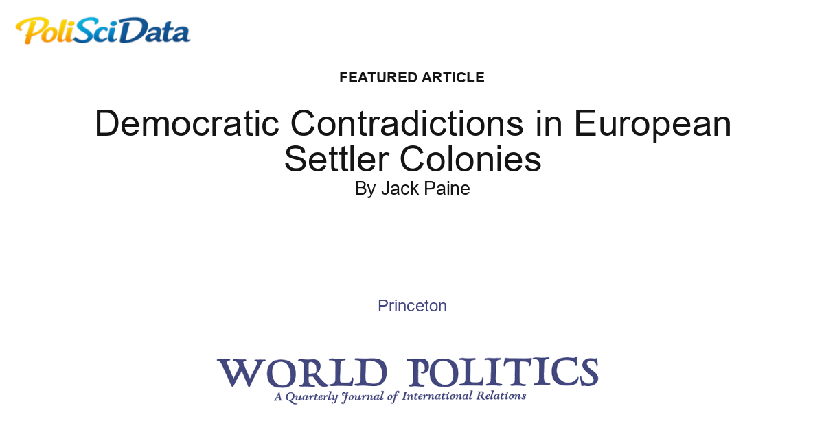 Article card for article: Democratic Contradictions in European Settler Colonies
