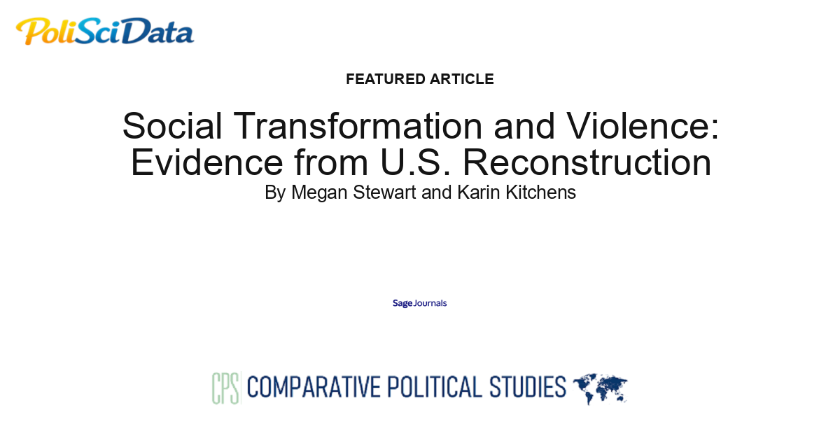 Article card for article: Social Transformation and Violence: Evidence from U.S. Reconstruction