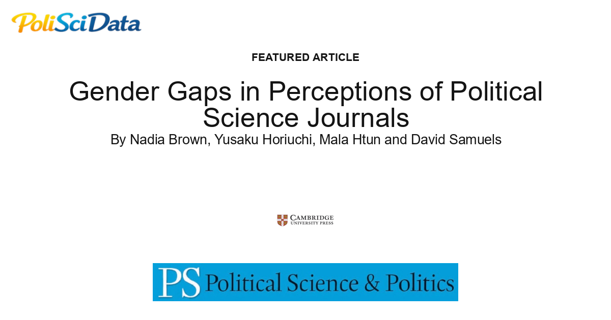 Article card for article: Gender Gaps in Perceptions of Political Science Journals