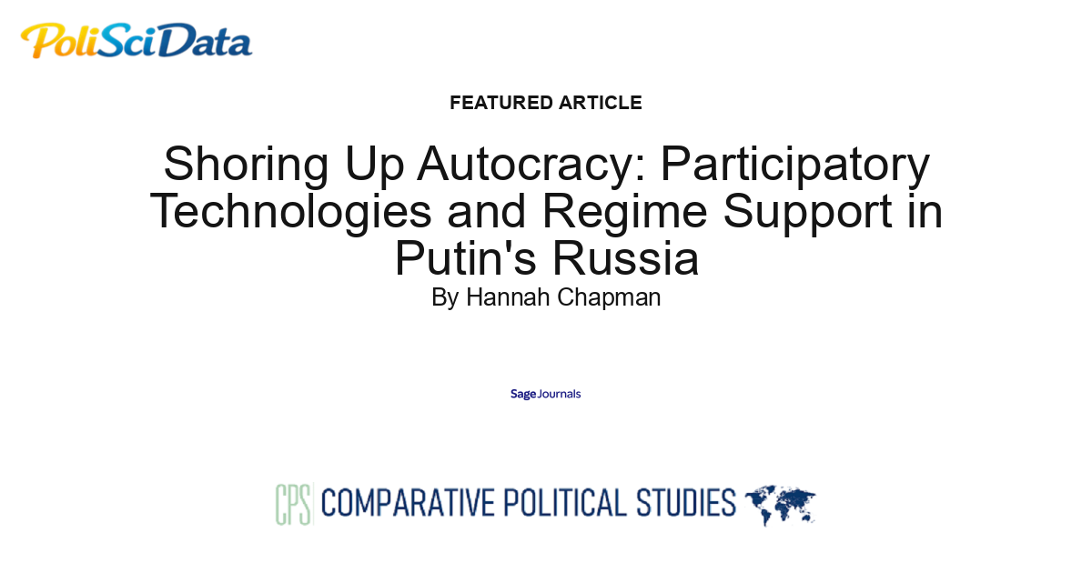 Article card for article: Shoring Up Autocracy: Participatory Technologies and Regime Support in Putin's Russia