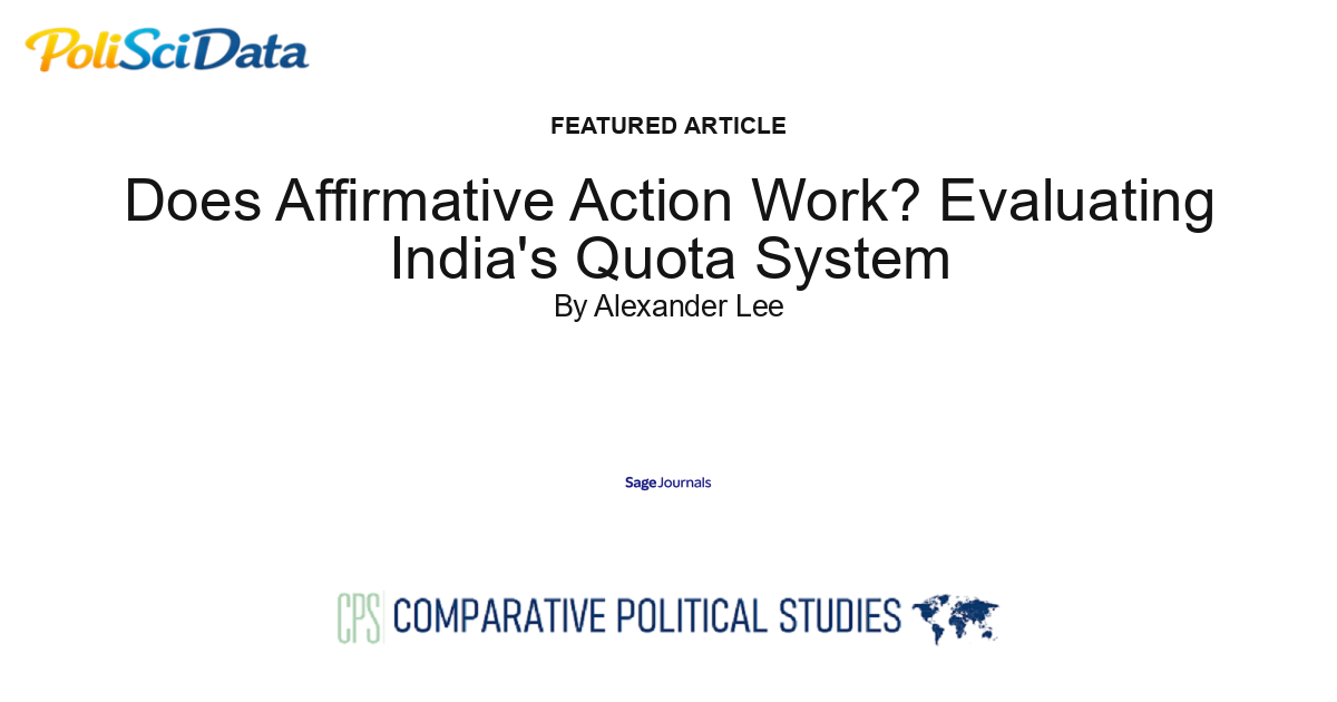 Article card for article: Does Affirmative Action Work? Evaluating India's Quota System