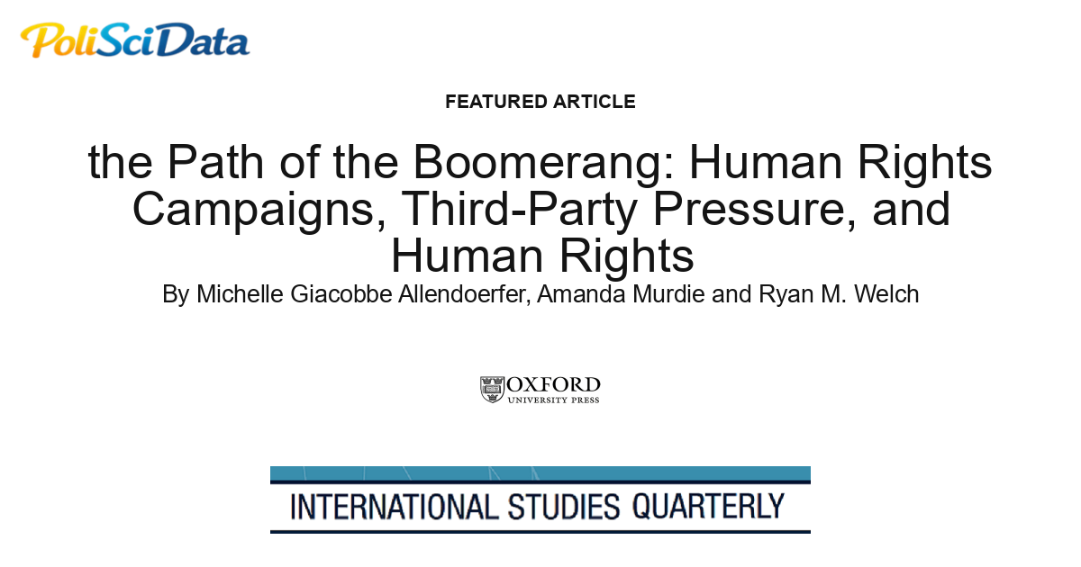 Article card for article: the Path of the Boomerang: Human Rights Campaigns, Third-Party Pressure, and Human Rights
