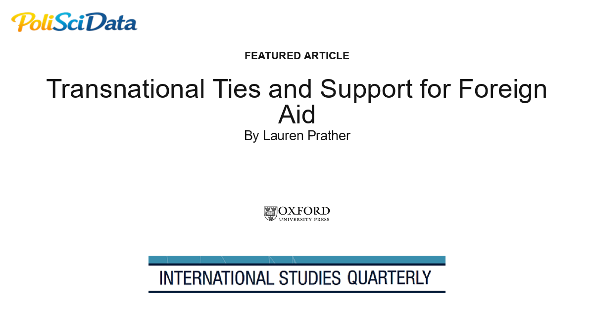 Article card for article: Transnational Ties and Support for Foreign Aid