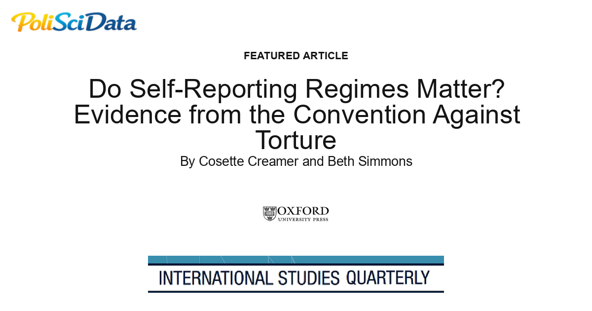 Article card for article: Do Self-Reporting Regimes Matter? Evidence from the Convention Against Torture