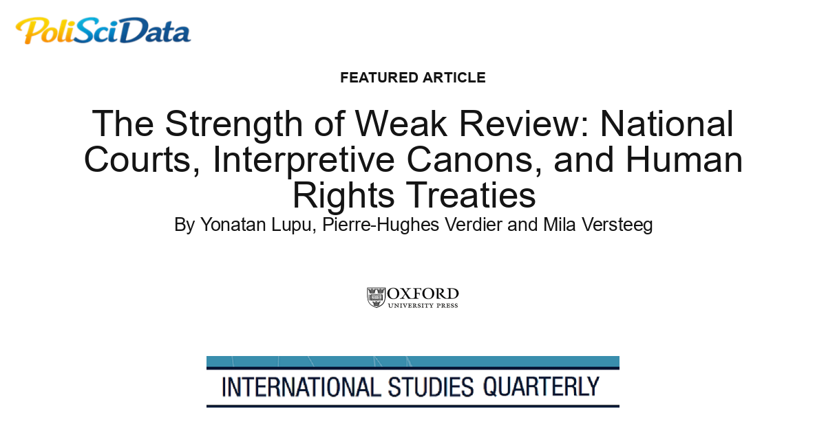 Article card for article: The Strength of Weak Review: National Courts, Interpretive Canons, and Human Rights Treaties