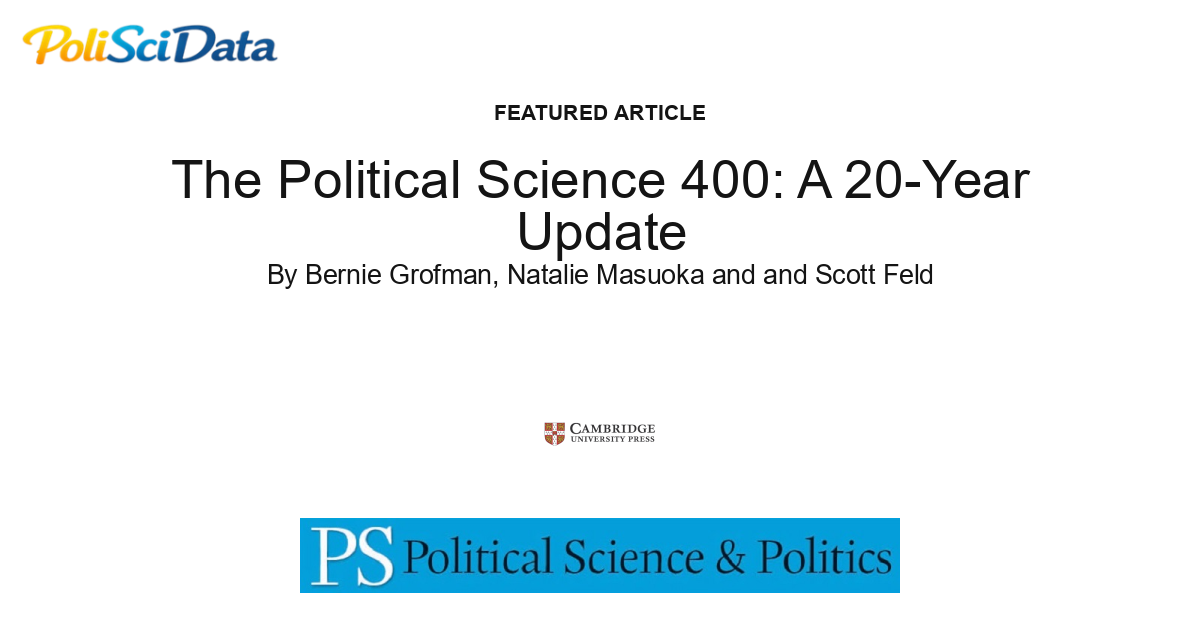 Article card for article: The Political Science 400: A 20-Year Update