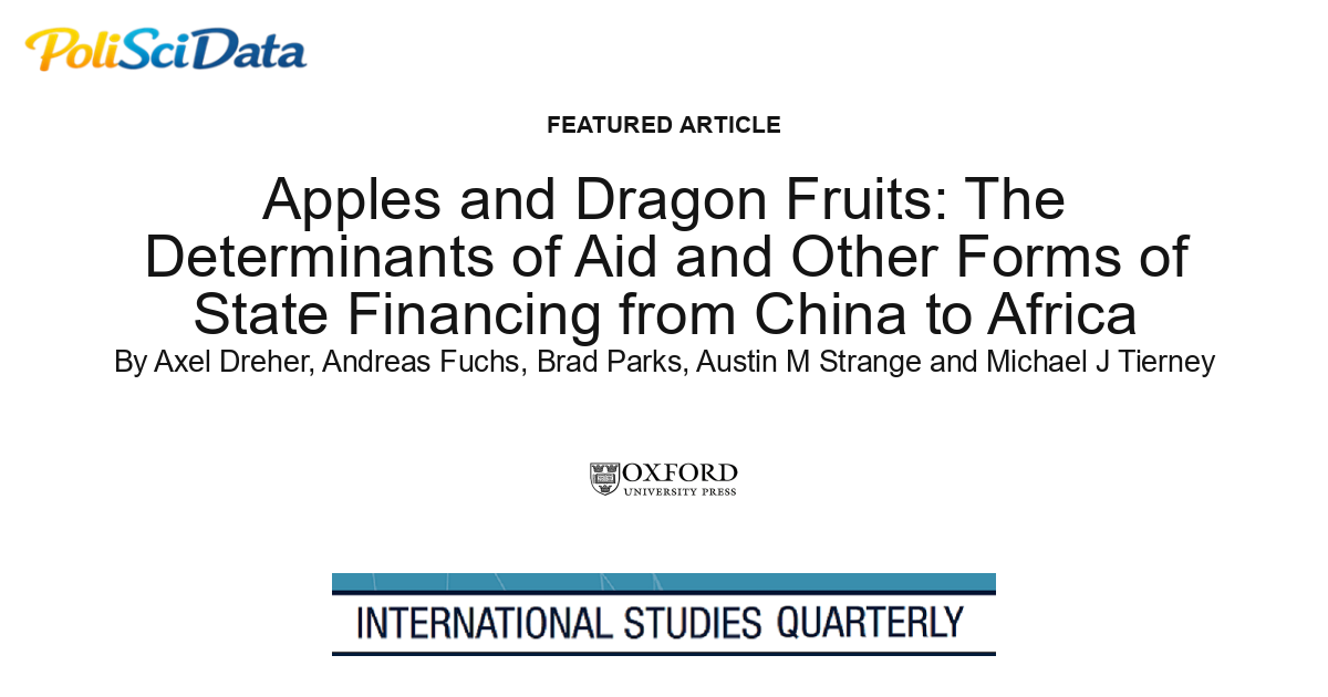 Article card for article: Apples and Dragon Fruits: The Determinants of Aid and Other Forms of State Financing from China to Africa