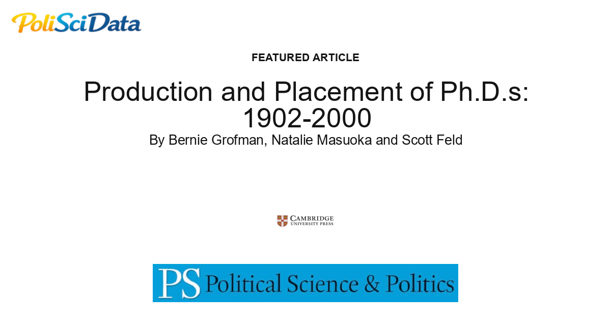 Article card for article: Production and Placement of Ph.D.s: 1902-2000
