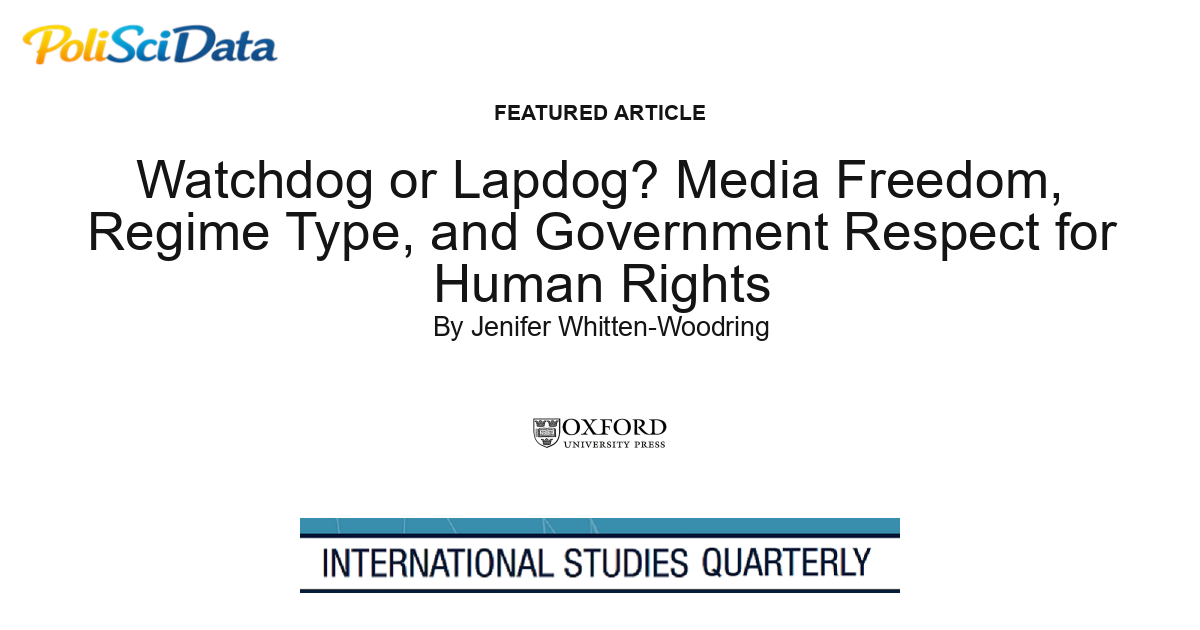 Article card for article: Watchdog or Lapdog? Media Freedom, Regime Type, and Government Respect for Human Rights