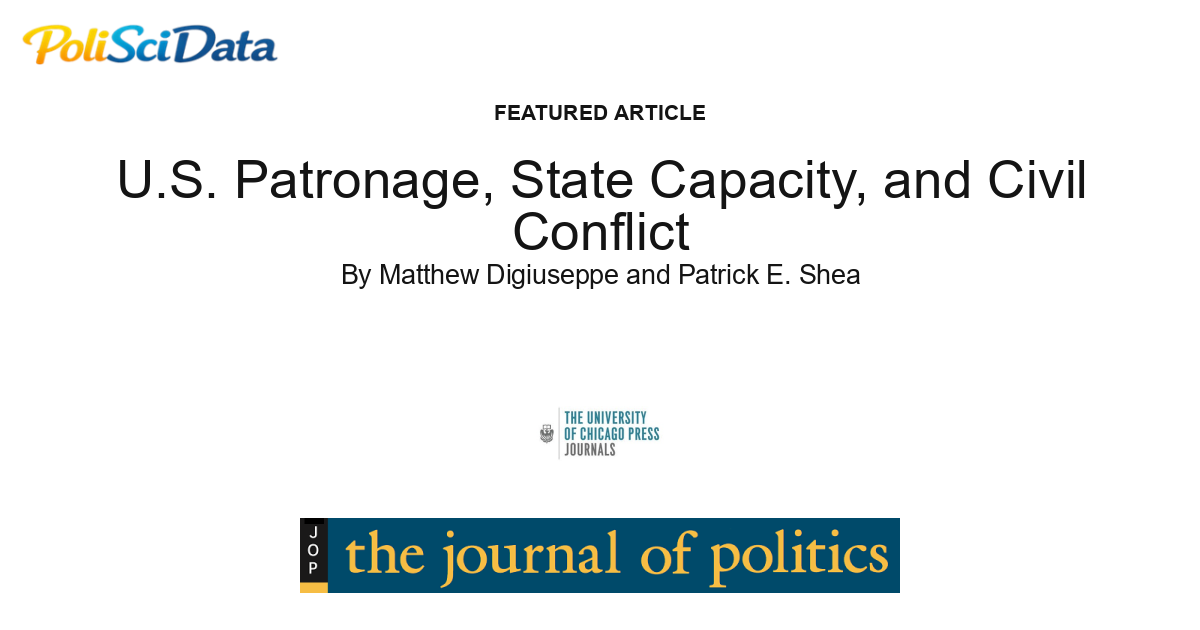 Article card for article: U.S. Patronage, State Capacity, and Civil Conflict