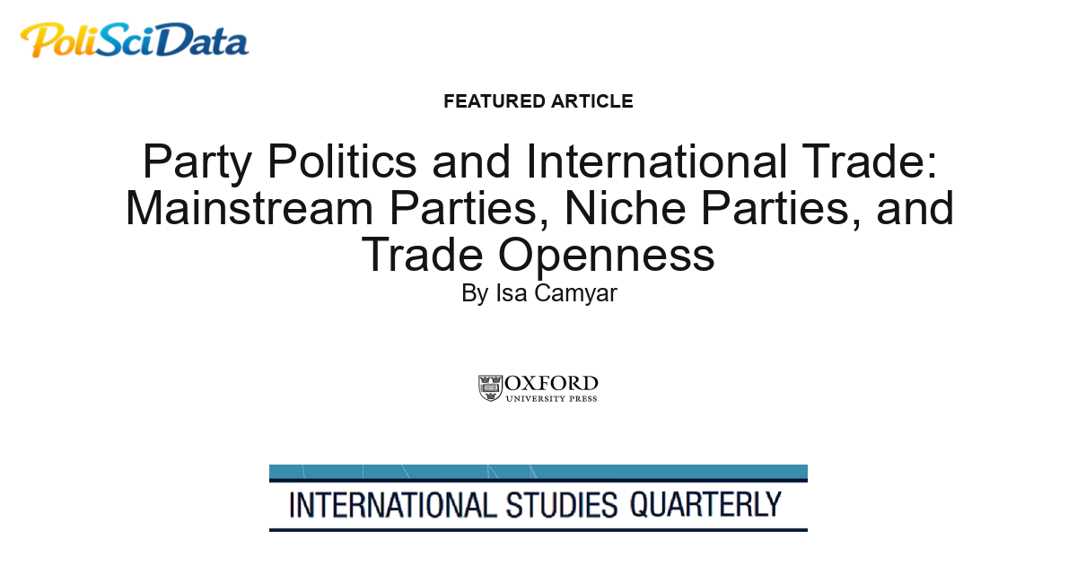 Article card for article: Party Politics and International Trade: Mainstream Parties, Niche Parties, and Trade Openness