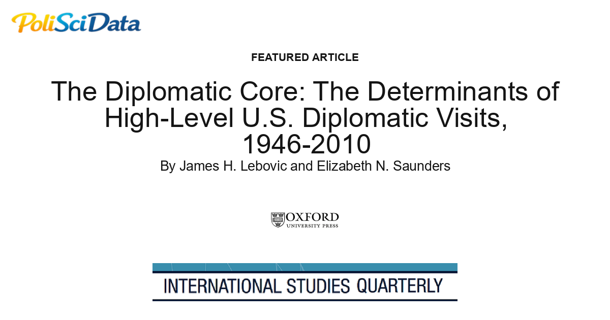 Article card for article: The Diplomatic Core: The Determinants of High-Level U.S. Diplomatic Visits, 1946-2010