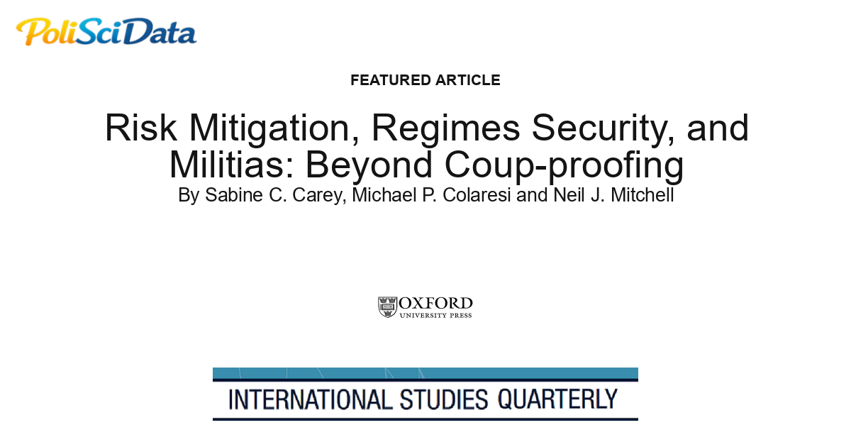 Article card for article: Risk Mitigation, Regimes Security, and Militias: Beyond Coup-proofing