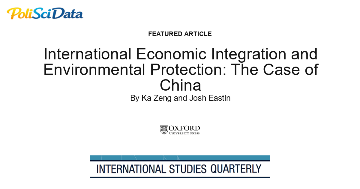 Article card for article: International Economic Integration and Environmental Protection: The Case of China