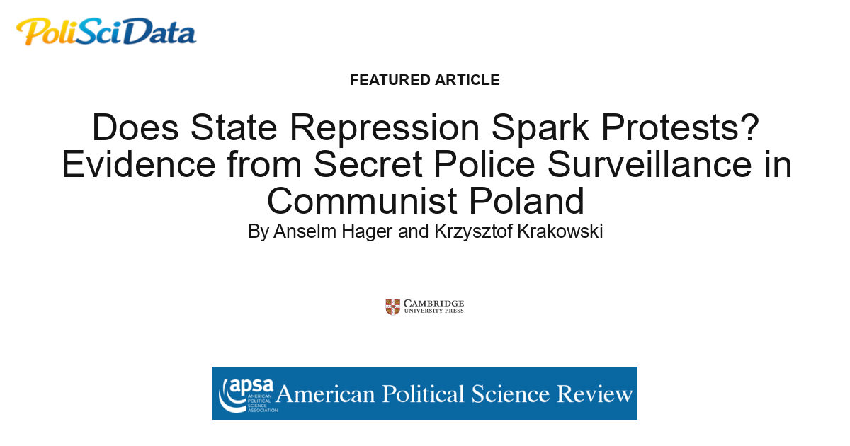 Article card for article: Does State Repression Spark Protests? Evidence from Secret Police Surveillance in Communist Poland