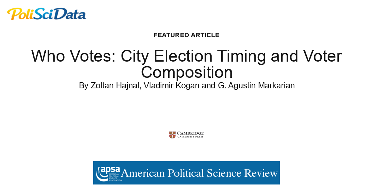 Article card for article: Who Votes: City Election Timing and Voter Composition