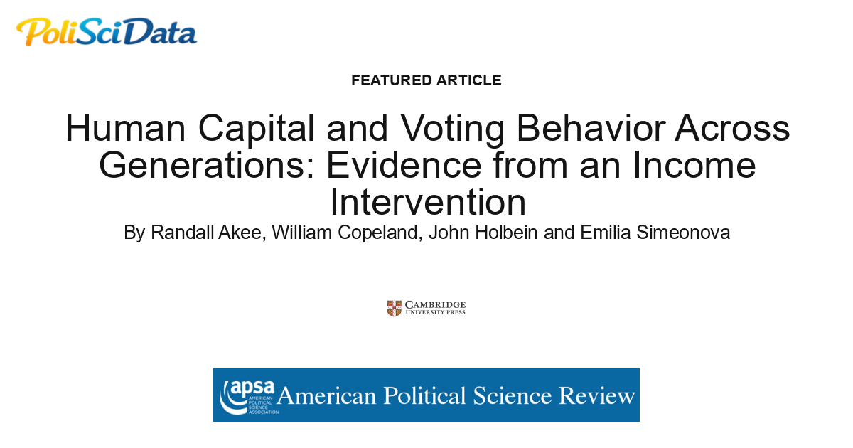 Article card for article: Human Capital and Voting Behavior Across Generations: Evidence from an Income Intervention
