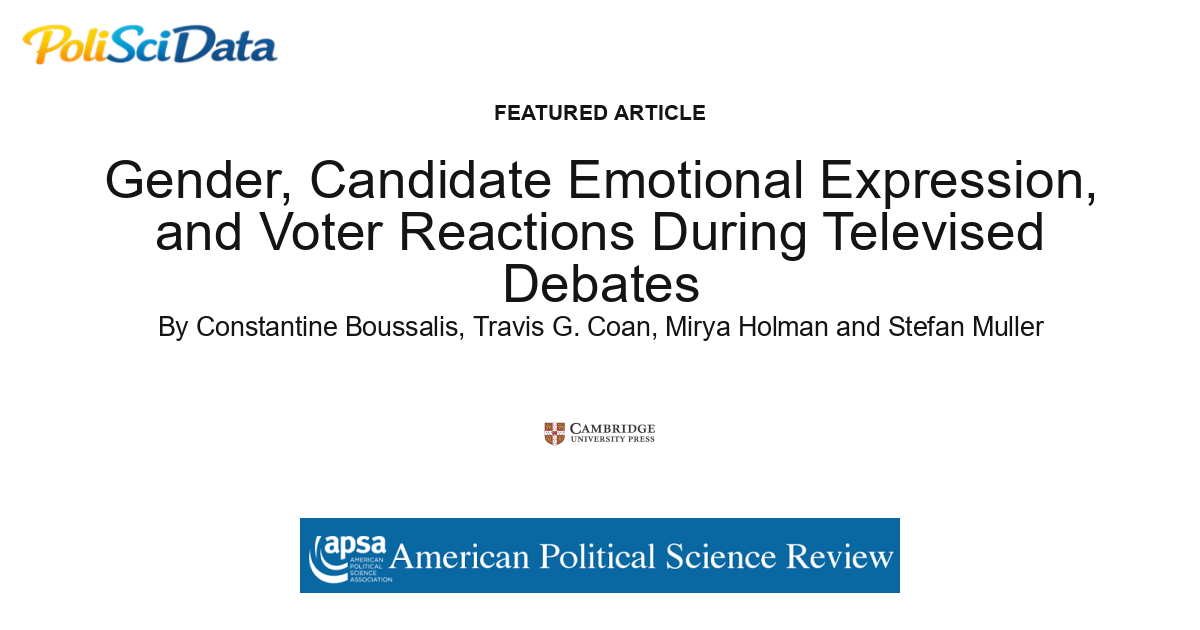 Article card for article: Gender, Candidate Emotional Expression, and Voter Reactions During Televised Debates