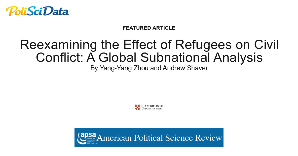 Article card for article: Reexamining the Effect of Refugees on Civil Conflict: A Global Subnational Analysis