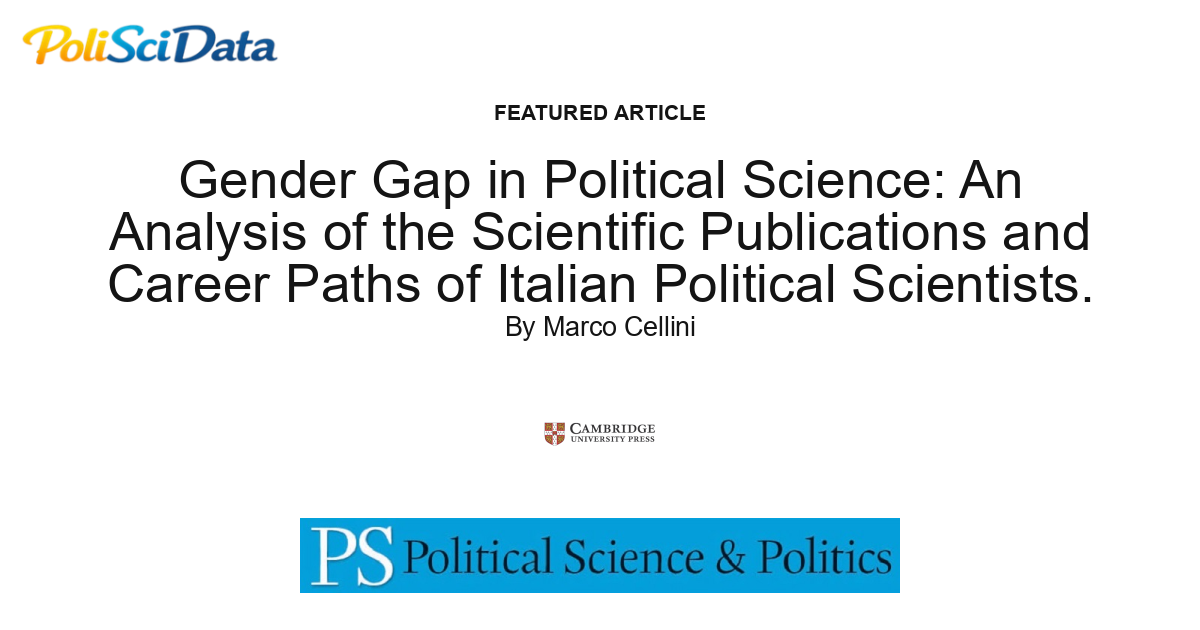 Article card for article: Gender Gap in Political Science: An Analysis of the Scientific Publications and Career Paths of Italian Political Scientists.