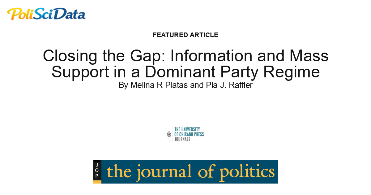 Article card for article: Closing the Gap: Information and Mass Support in a Dominant Party Regime