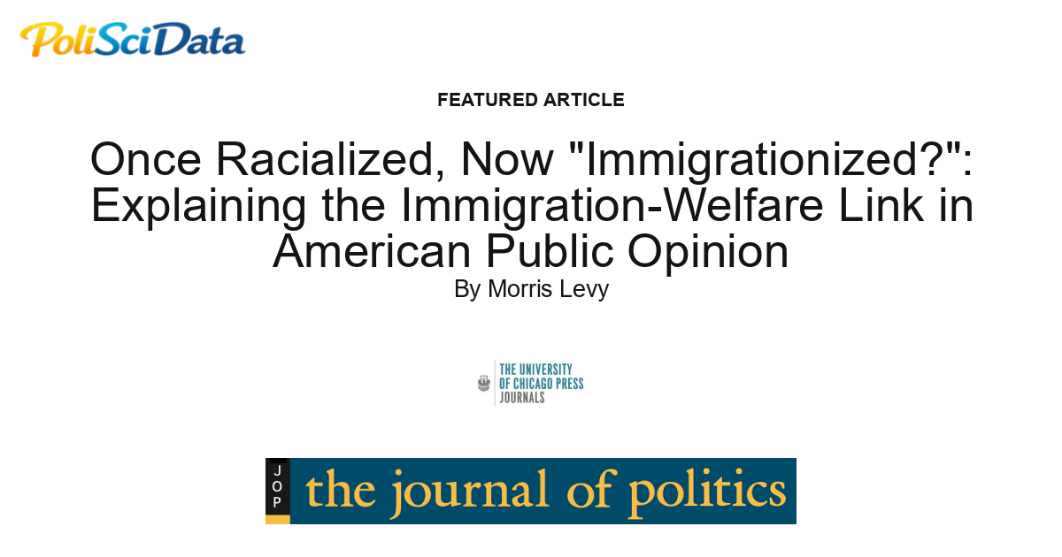 Article card for article: Once Racialized, Now "Immigrationized?": Explaining the Immigration-Welfare Link in American Public Opinion