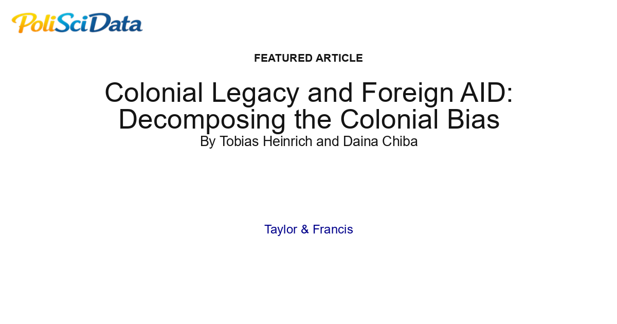 Article card for article: Colonial Legacy and Foreign AID: Decomposing the Colonial Bias