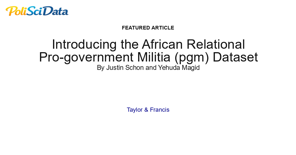 Article card for article: Introducing the African Relational Pro-government Militia (pgm) Dataset