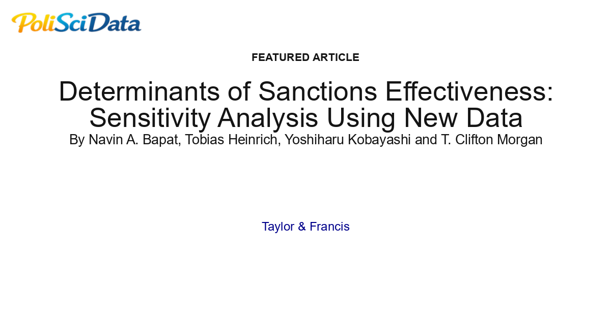Article card for article: Determinants of Sanctions Effectiveness: Sensitivity Analysis Using New Data