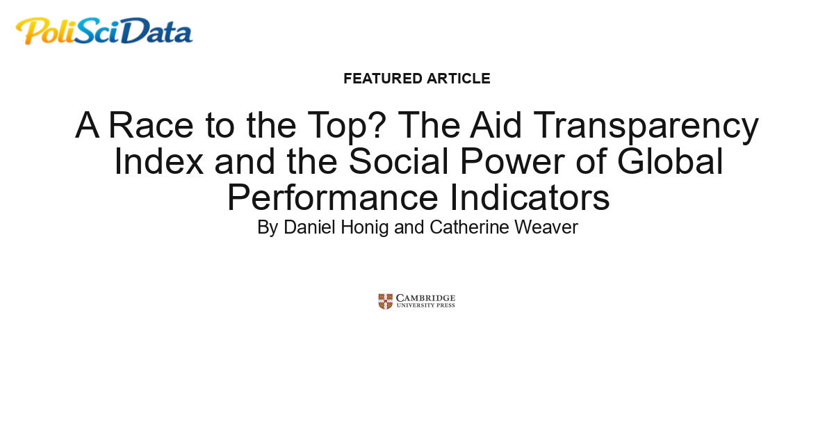 Article card for article: A Race to the Top? The Aid Transparency Index and the Social Power of Global Performance Indicators
