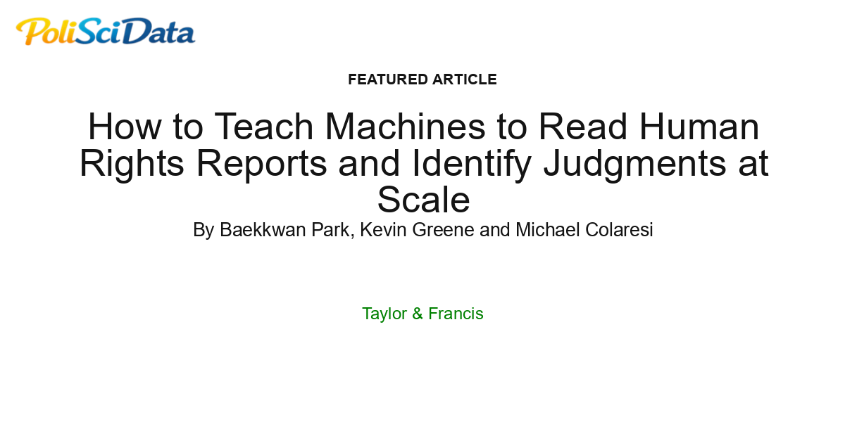 Article card for article: How to Teach Machines to Read Human Rights Reports and Identify Judgments at Scale