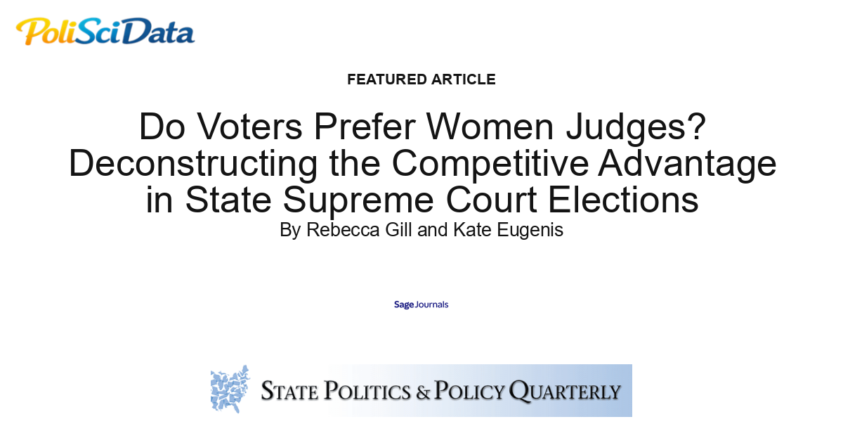 Article card for article: Do Voters Prefer Women Judges? Deconstructing the Competitive Advantage in State Supreme Court Elections