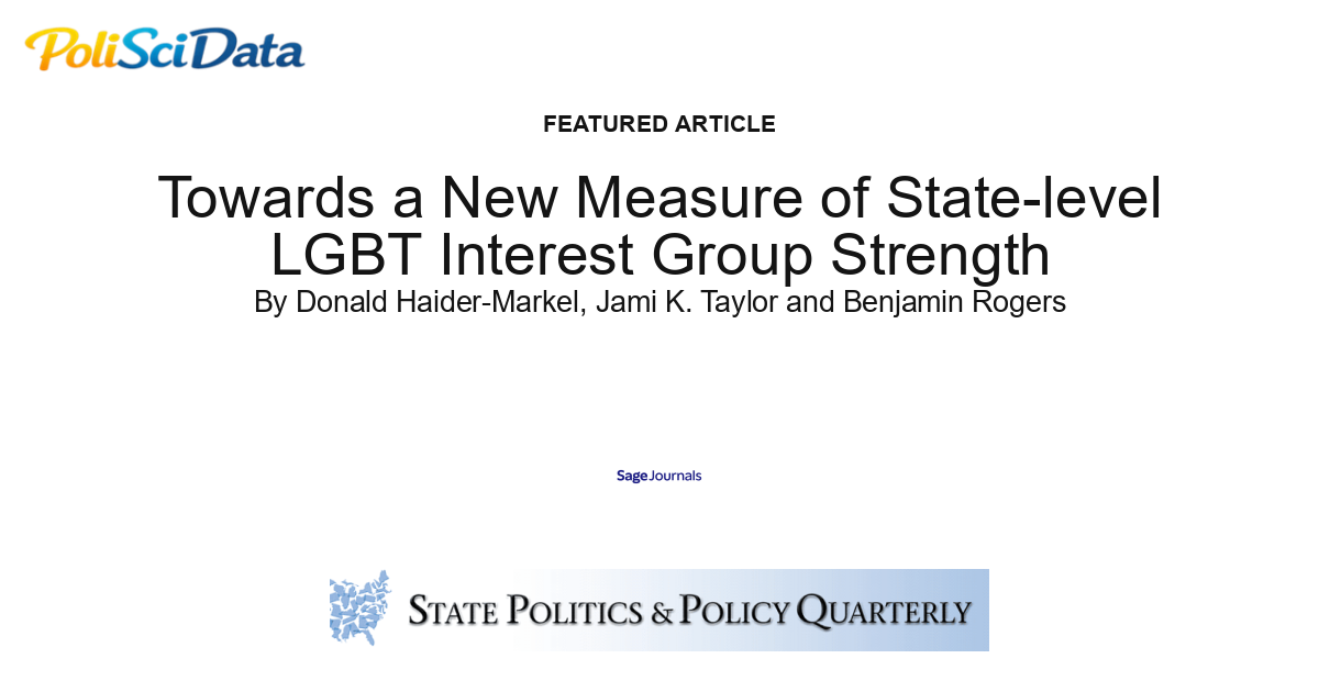 Article card for article: Towards a New Measure of State-level LGBT Interest Group Strength