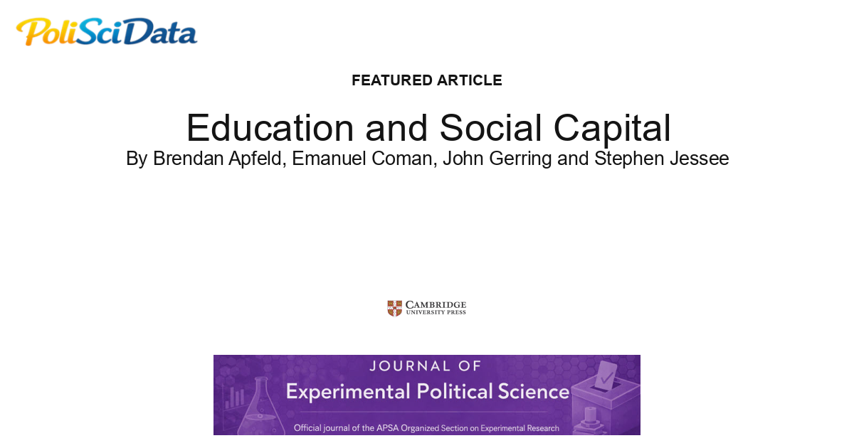 Article card for article: Education and Social Capital