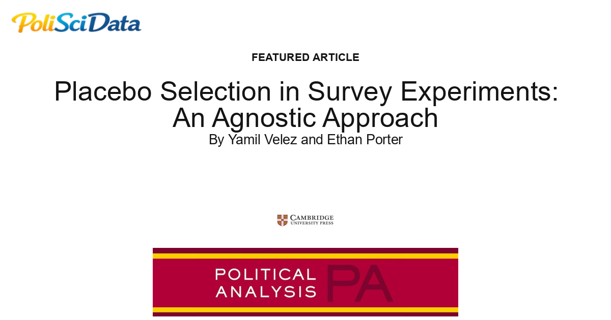 Article card for article: Placebo Selection in Survey Experiments: An Agnostic Approach