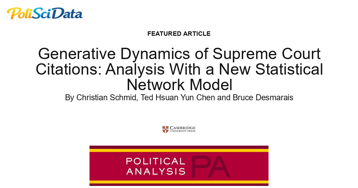 Article card for article: Generative Dynamics of Supreme Court Citations: Analysis With a New Statistical Network Model