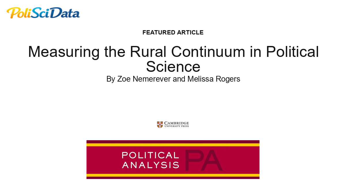 Article card for article: Measuring the Rural Continuum in Political Science