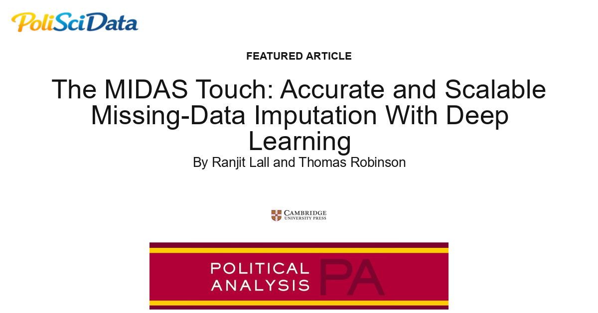 Article card for article: The MIDAS Touch: Accurate and Scalable Missing-Data Imputation With Deep Learning