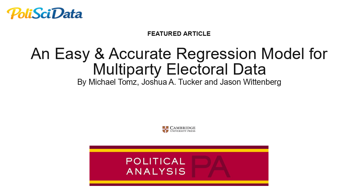 Article card for article: An Easy & Accurate Regression Model for Multiparty Electoral Data