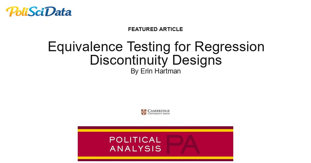 Article card for article: Equivalence Testing for Regression Discontinuity Designs
