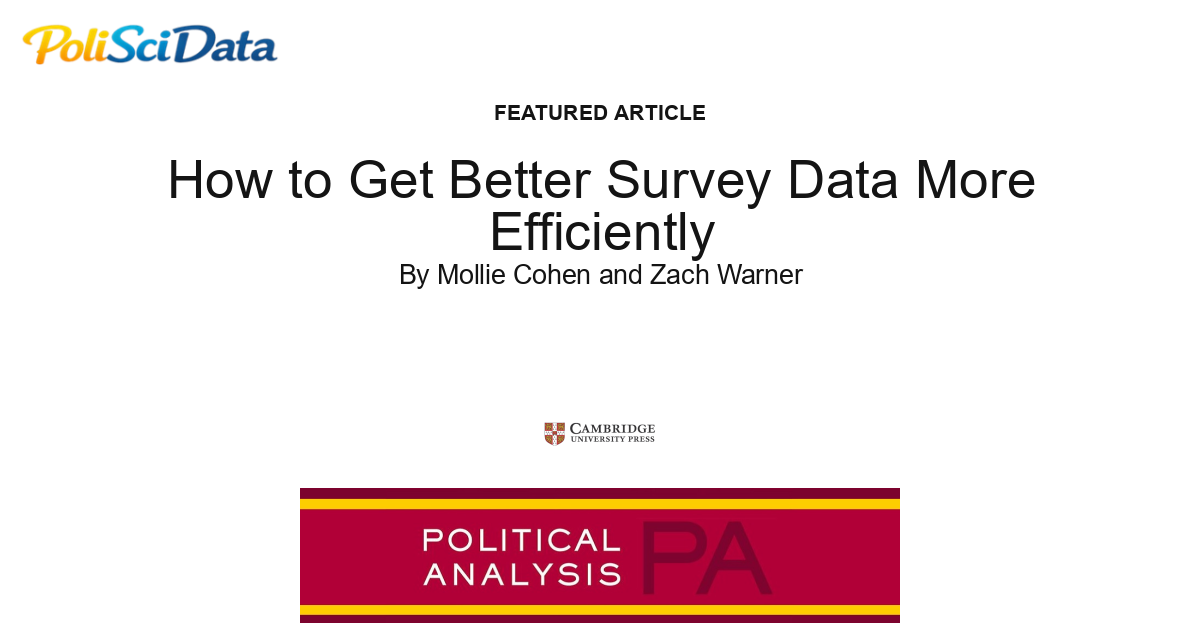 Article card for article: How to Get Better Survey Data More Efficiently