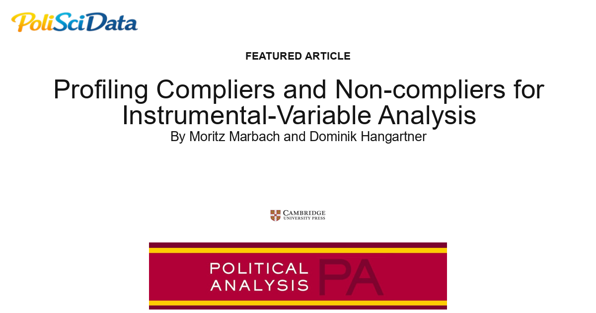 Article card for article: Profiling Compliers and Non-compliers for Instrumental-Variable Analysis